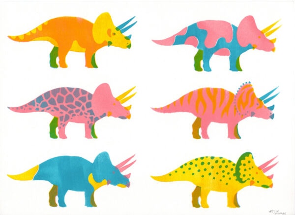 Six tricératops