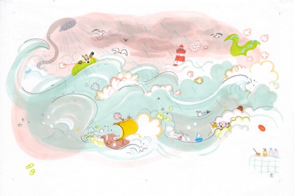 Un bain de mer en pleine tempête