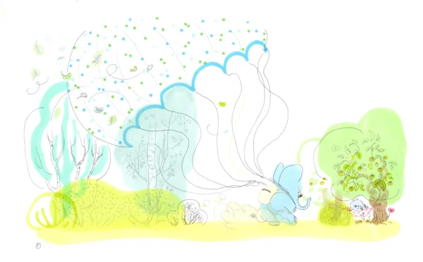An elephant on a parachute