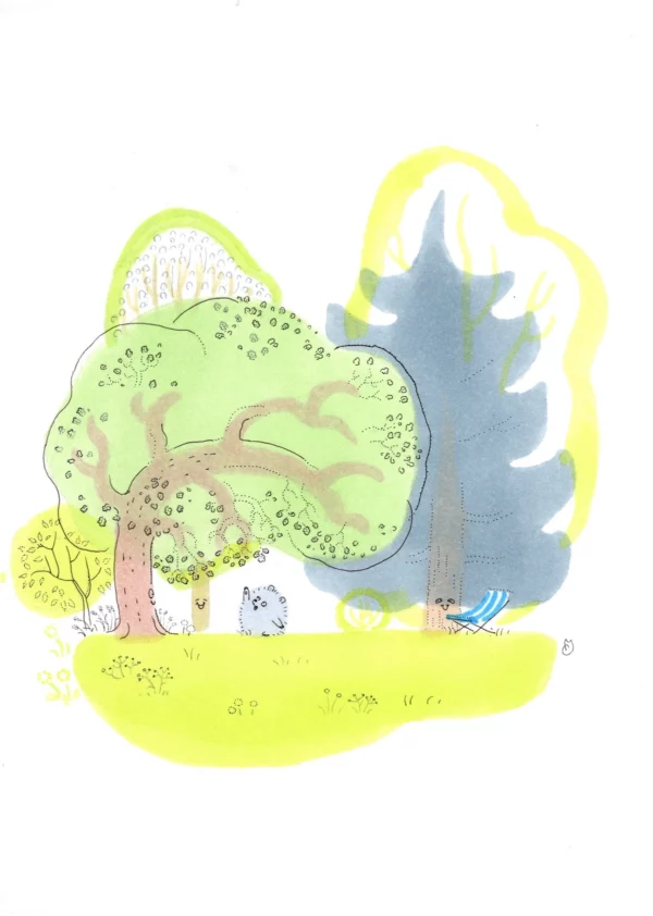 The oak leans